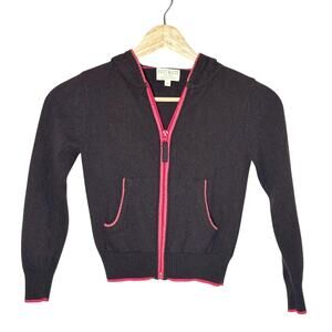 Best & Co. Kids for Bergdorf Goodman 100% Cashmere Chocolate Brown Zip Hoodie 6